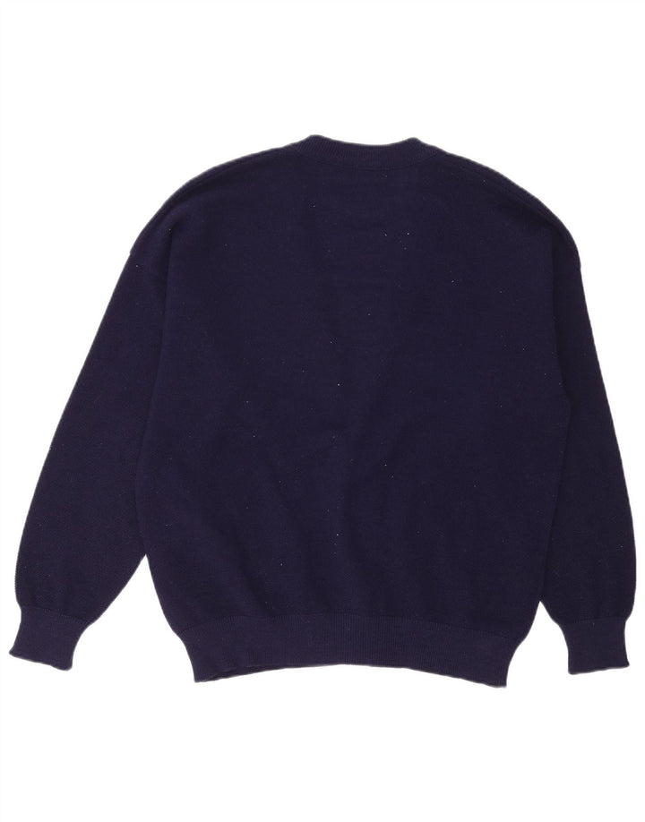 Lacoste Mens Cardigan Sweater Size 6 XL Navy Blue Wool