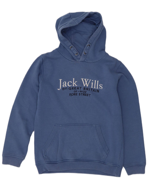 Jack Wills Grafisk hættetrøje til drenge 10-11 år blå bomuld
