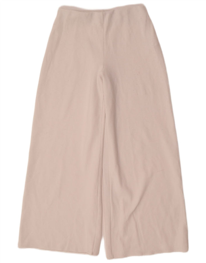 Zara kvinders brede ben Casual bukser Medium W30 L31 Hvid polyester