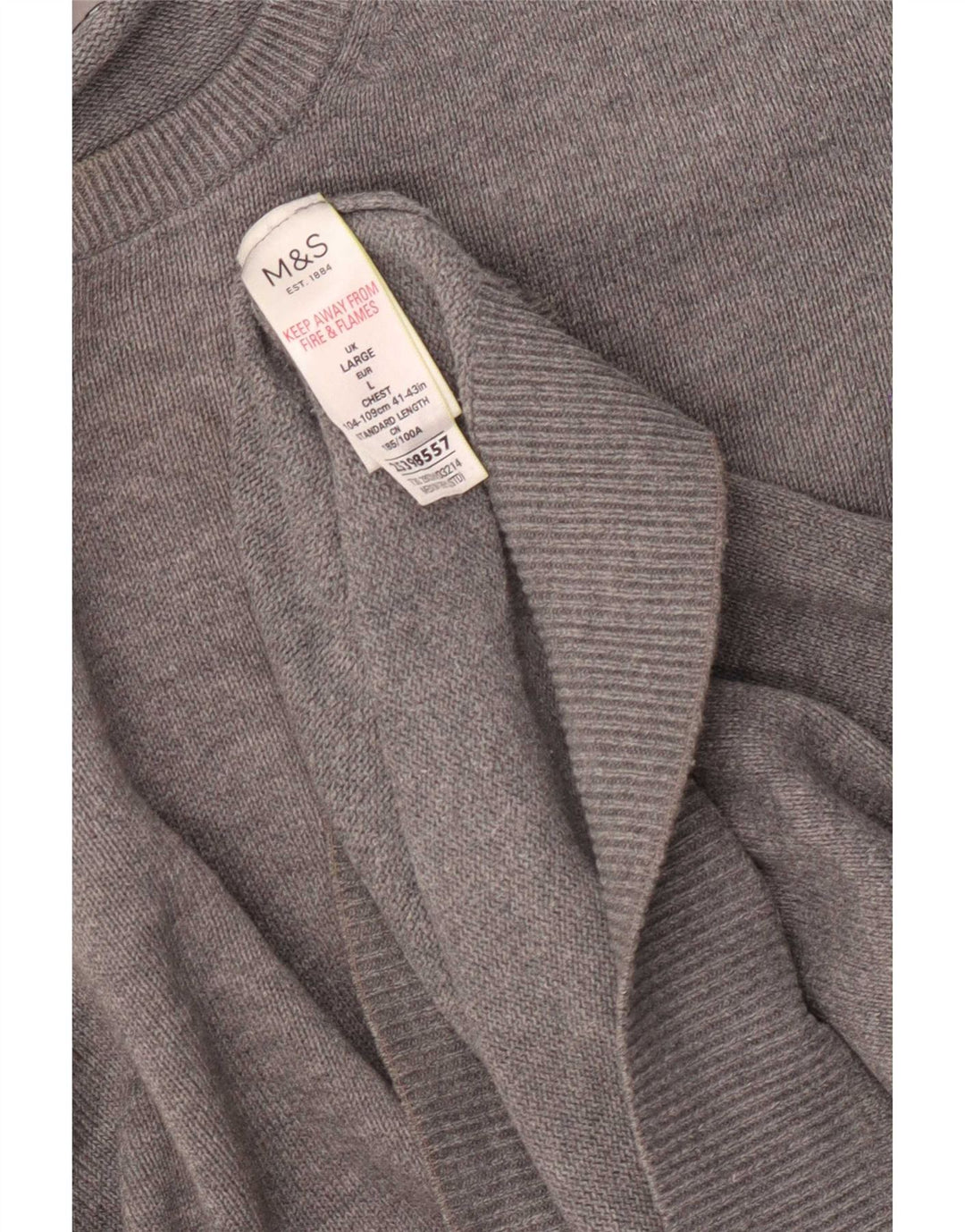 Marks & Spencer Maglione da uomo con scollo a barca grande in cotone grigio