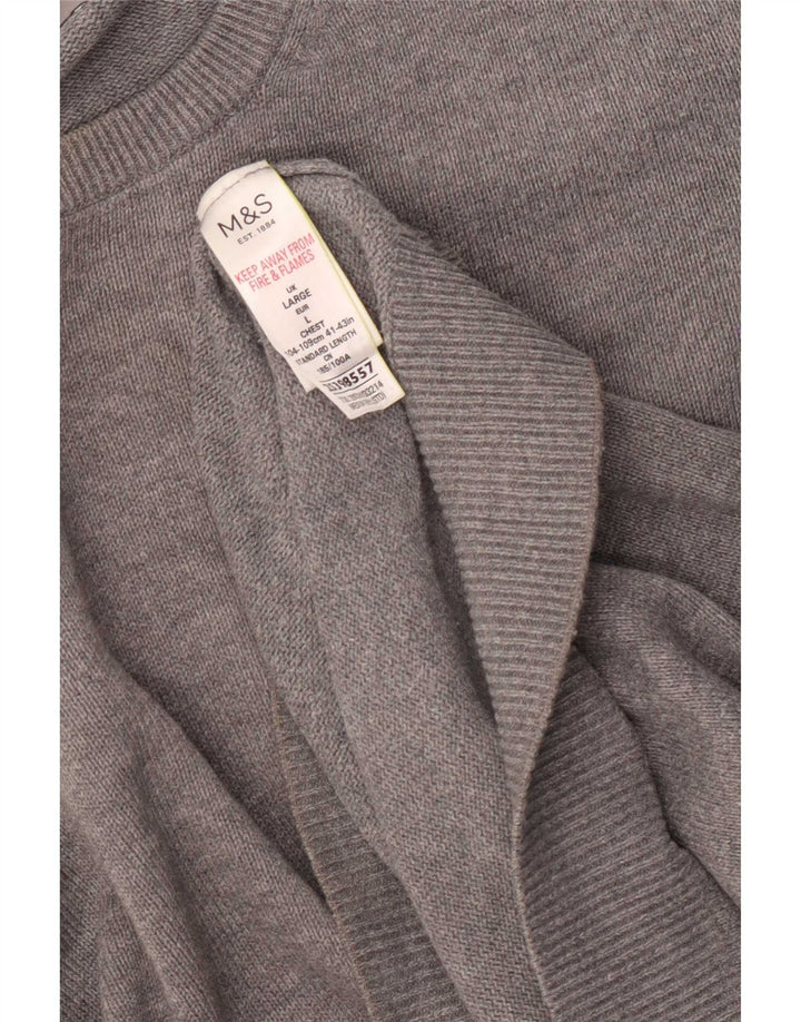 Marks & Spencer Maglione da uomo con scollo a barca grande in cotone grigio
