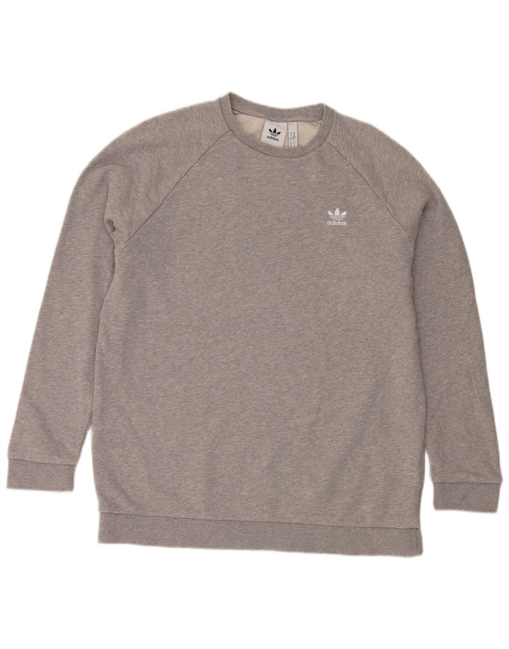 Adidas Mens Sweatshirt Jumper XL Grey Flecked Cotton