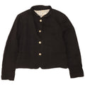 Zara Damen Crop Bomberjacke UK 18 XL Schwarz Baumwolle
