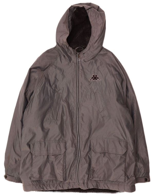 Kappa Boys Hooded Windbreaker Coat 14-15 Years Large Grey Acrylic