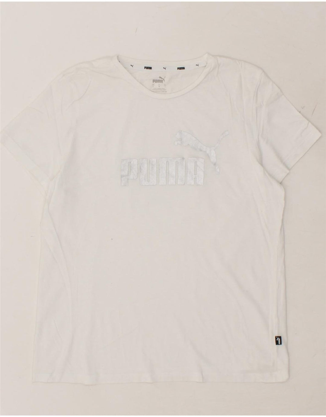 PUMA Womens Graphic T-Shirt Top UK 14 Large White Vintage Puma and Second-Hand Puma from Messina Hembry 
