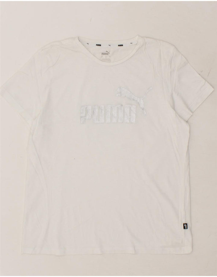 PUMA Womens Graphic T-Shirt Top UK 14 Large White Vintage Puma and Second-Hand Puma from Messina Hembry 