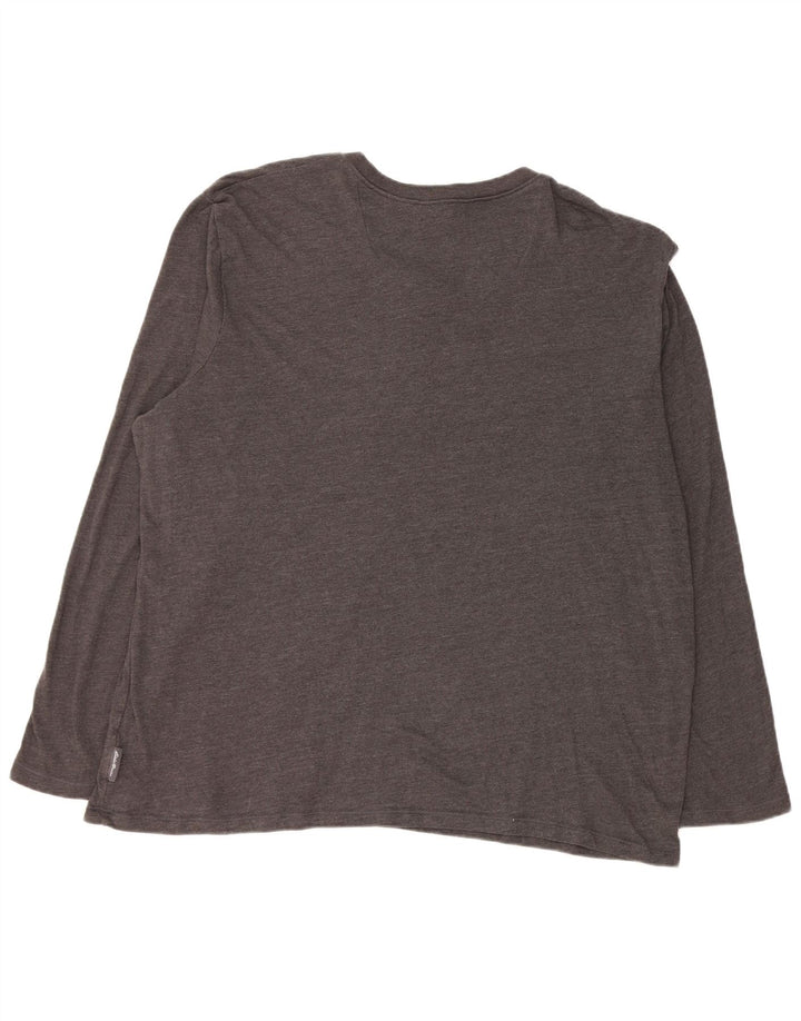 EDDIE BAUER Mens Top Long Sleeve 2XL Grey Cotton