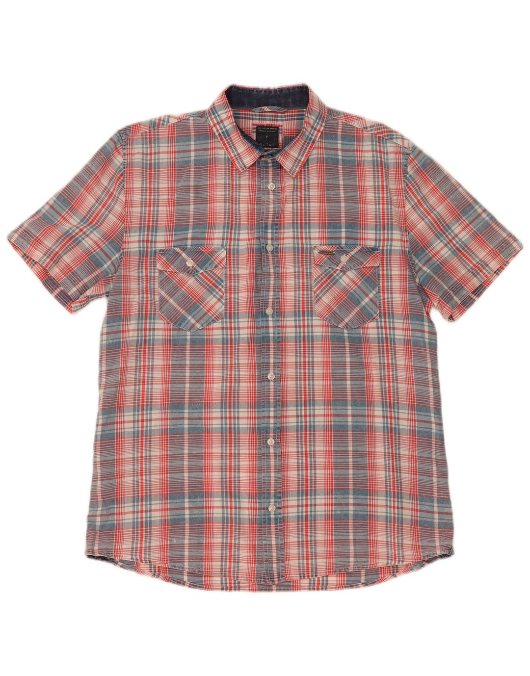 Guess Mens Short Sleeve Shirt XL Multicoloured Plaid Cotton