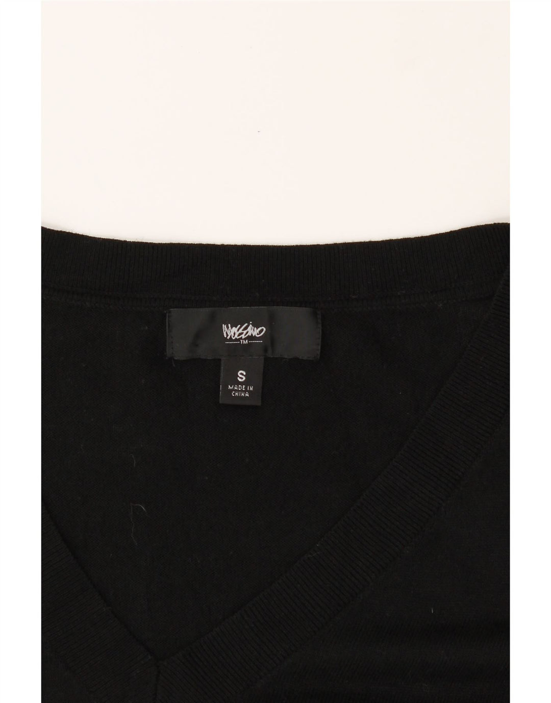 MOSSIMO Womens Oversized V-Neck Jumper Sweater UK 10 Small Black Nylon Vintage Mossimo and Second-Hand Mossimo from Messina Hembry 