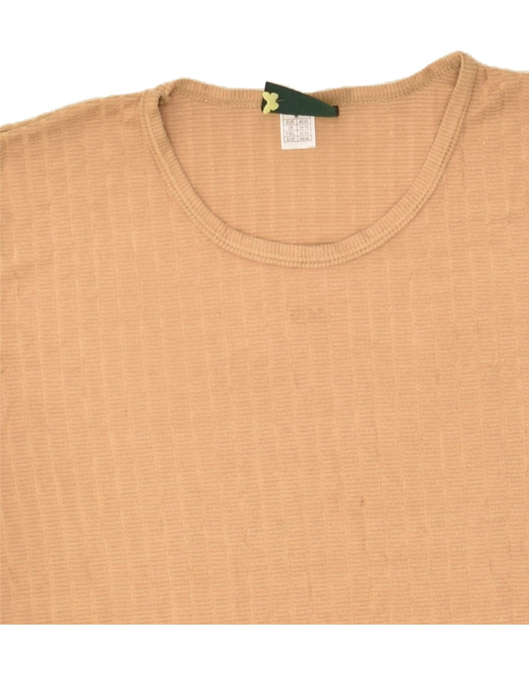 CANDA Womens T-Shirt Top UK 14/16 Large Beige Polyester Vintage Canda and Second-Hand Canda from Messina Hembry 