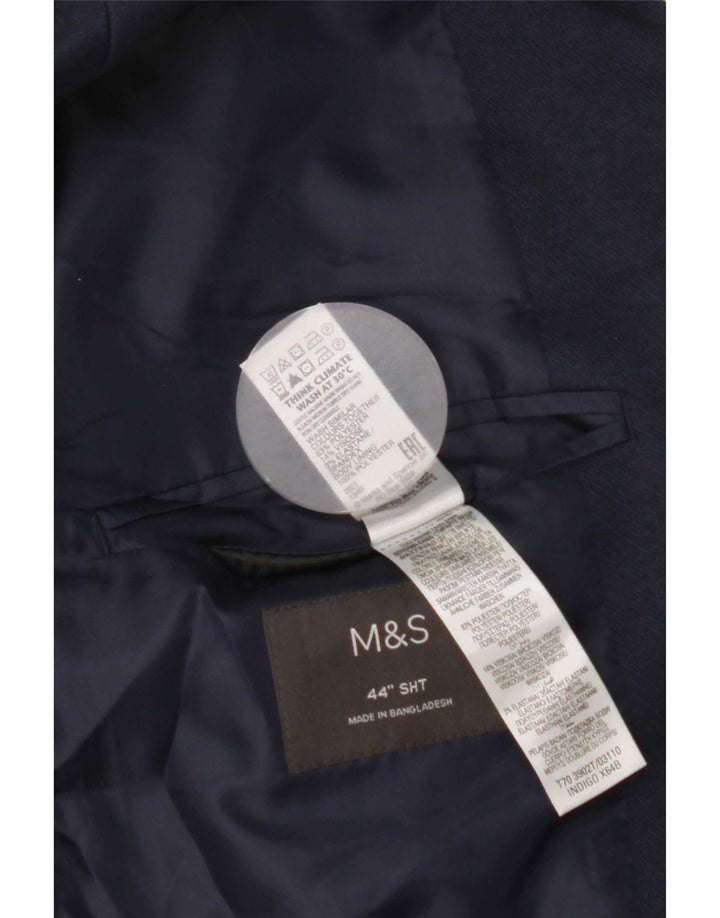 Marks & Spencer Veste blazer à 2 boutons pour homme UK 44 XL Bleu marine Polyester