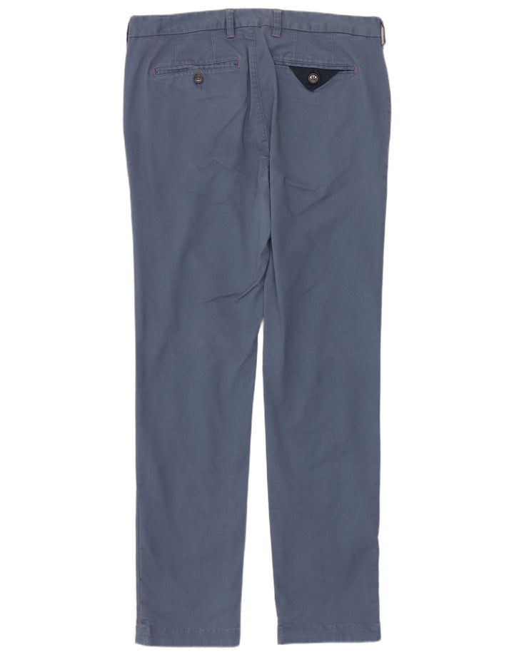 TED BAKER Mens Straight Suit Trousers W32 L32 Blue Cotton