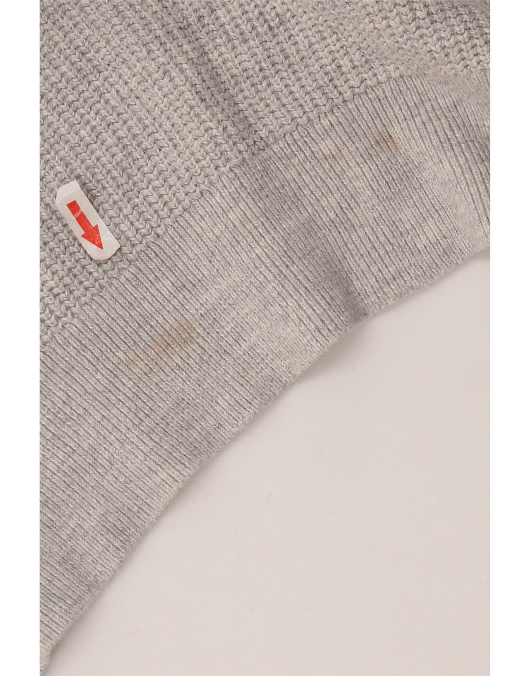 Superdry Herren-Pullover mit Rundhalsausschnitt aus mittelgrauer Baumwolle