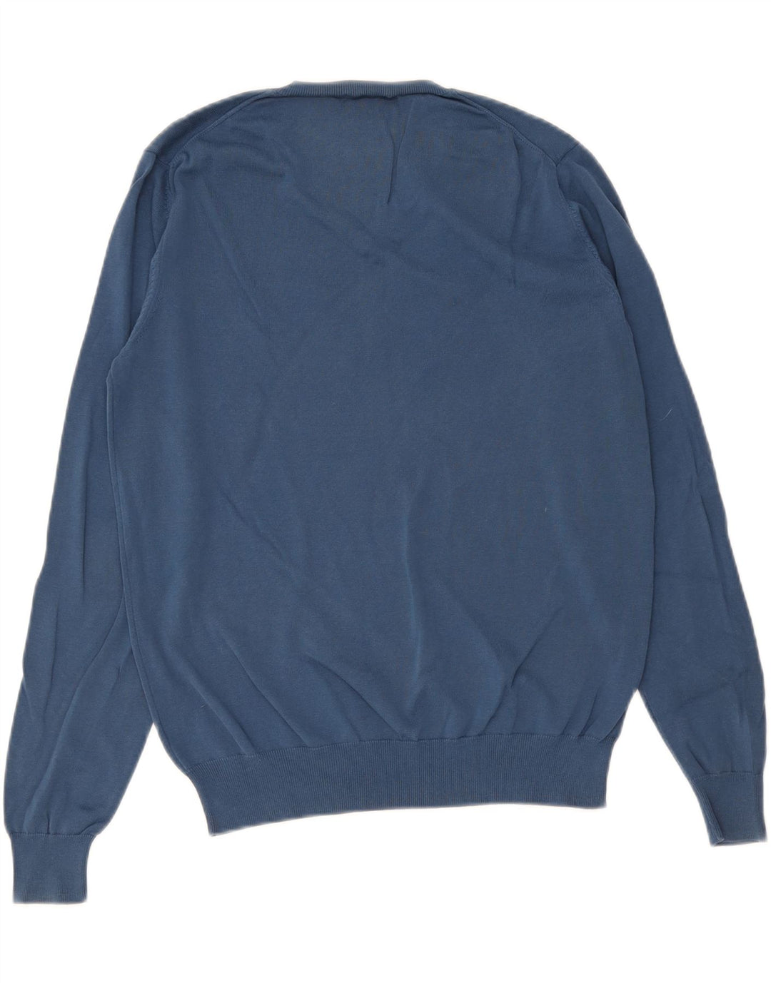 Sun68 Mens V-Neck Jumper Sweater Large Blue Cotton Classic