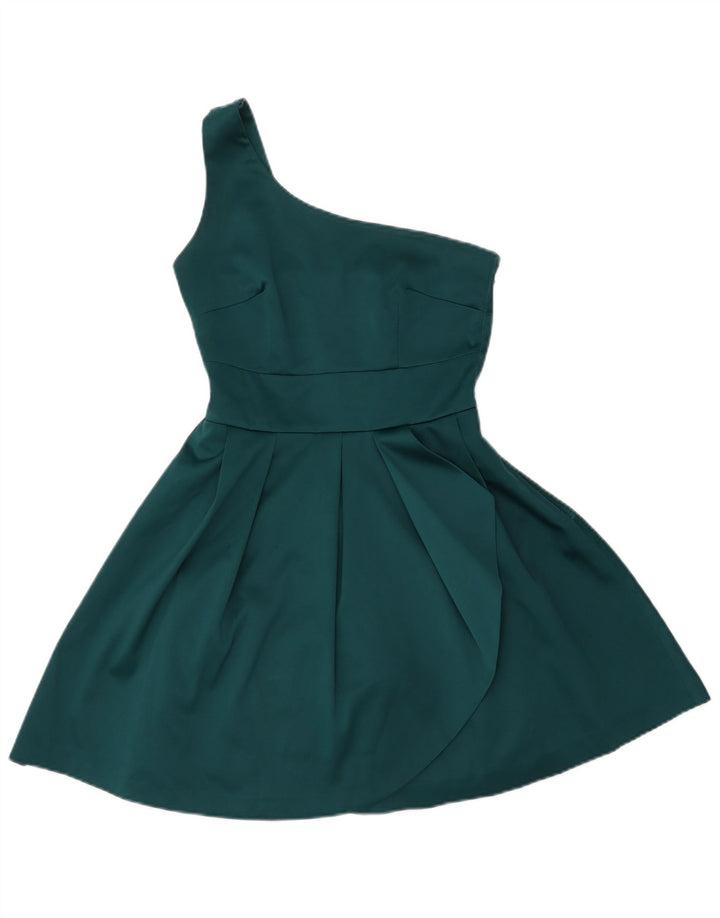WAREHOUSE Γυναικείο φόρεμα με έναν ώμο UK 8 Small Green Polyester