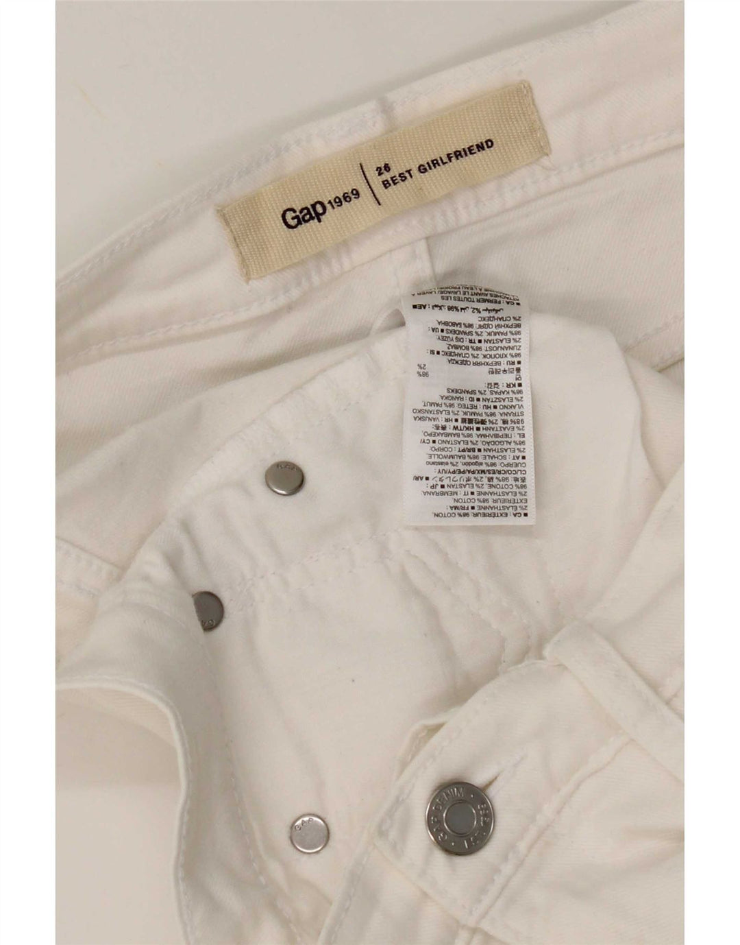 Gap Womens Slim Jeans W26 L26 White Cotton