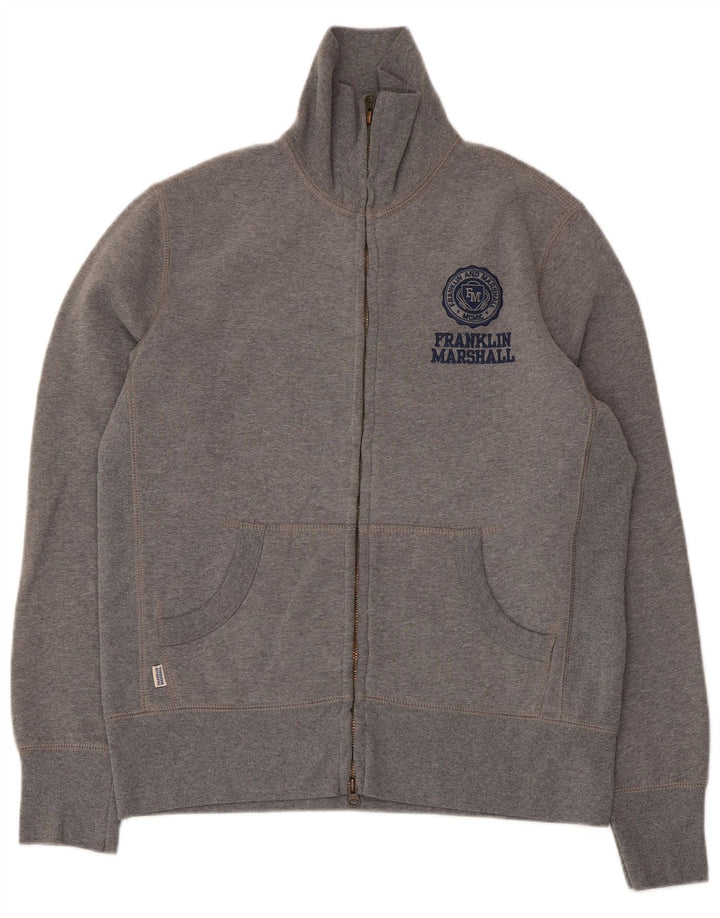 Franklin Marshall Mens Graphic Tracksuit Top Jacket Medium Grey