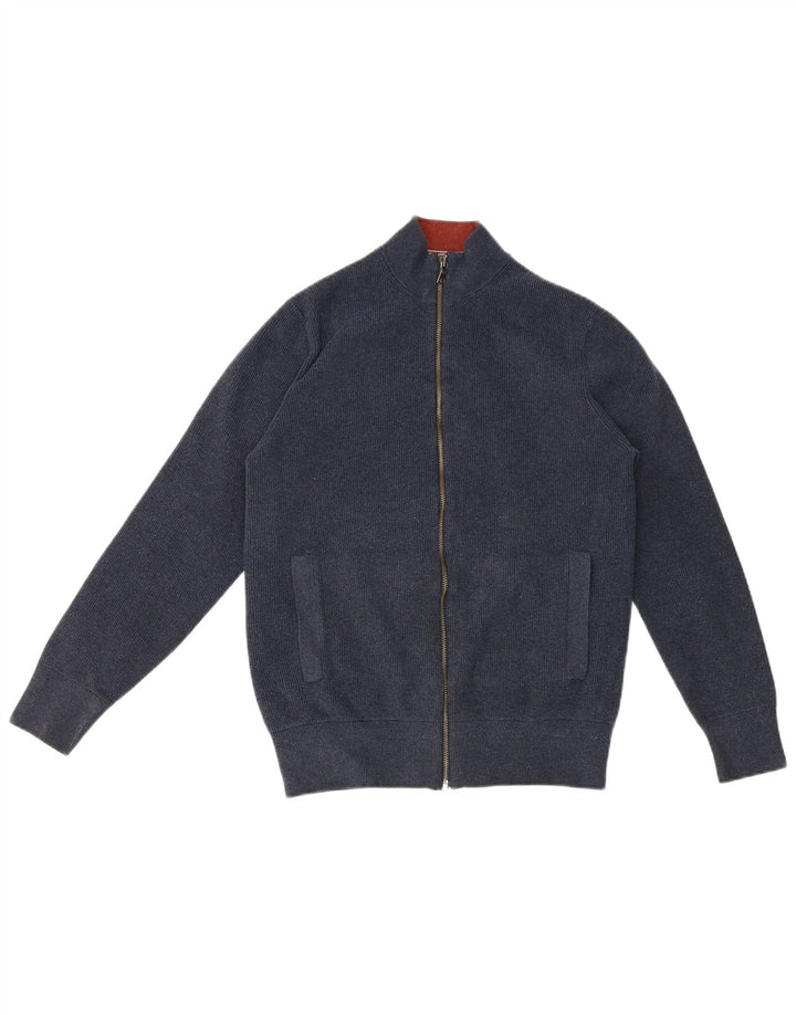 Marks & Spencer Mens Cardigan Sweater Medium Navy Blue Polyester