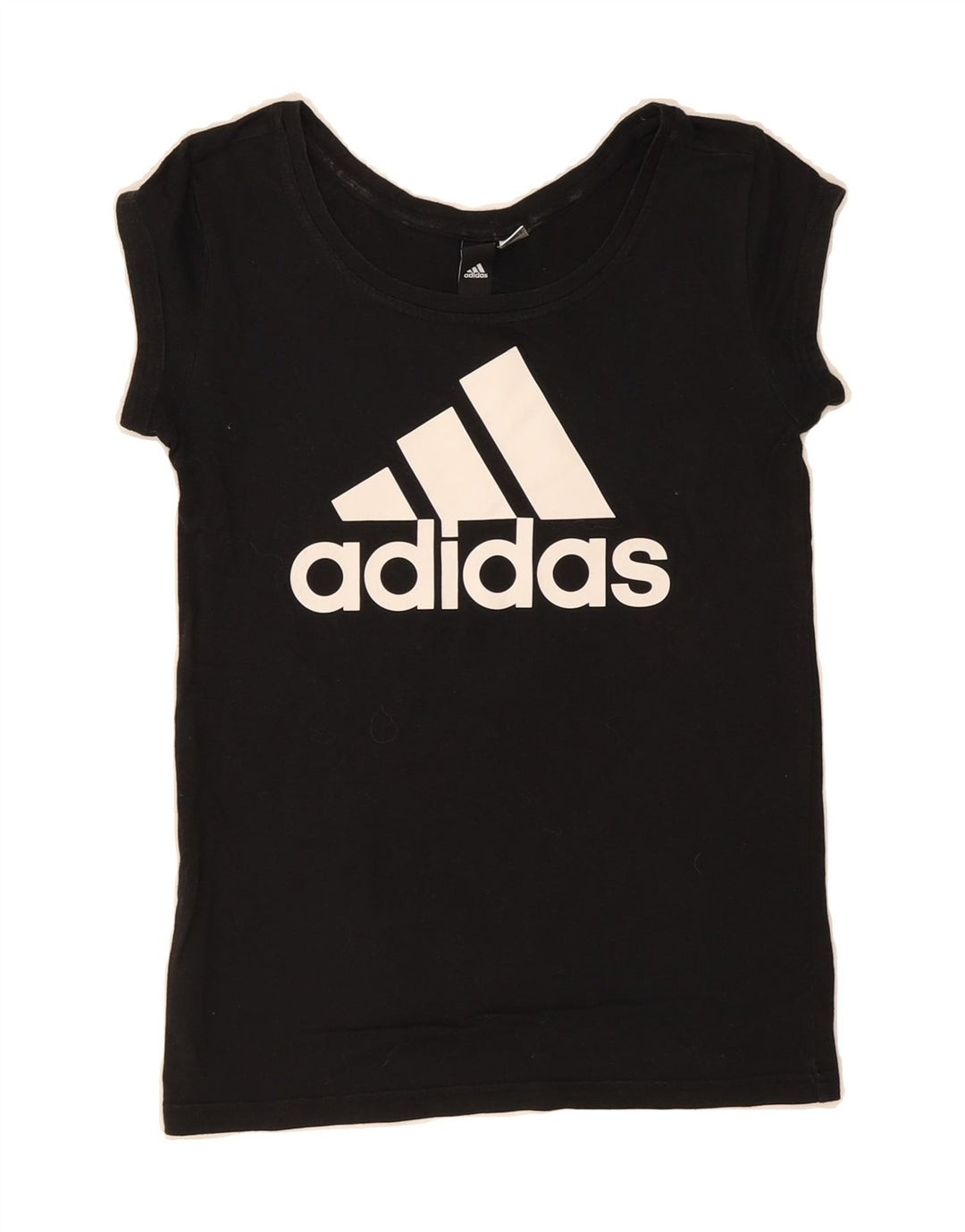 ADIDAS Womens Graphic T-Shirt Top UK 12 Medium Black Vintage Adidas and Second-Hand Adidas from Messina Hembry 
