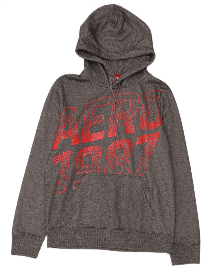 Maglione con cappuccio grafico da uomo Aeropostale Poliestere chiazzato grigio medio