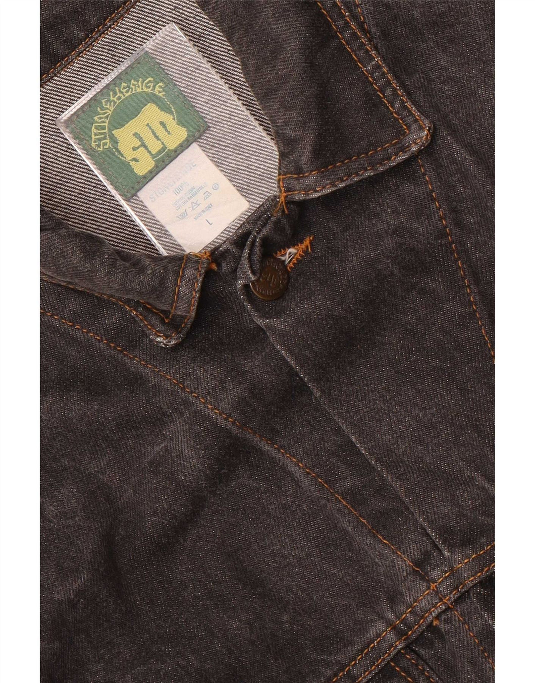 Vintage denimjakke til mænd UK 40 Stor sort bomuld