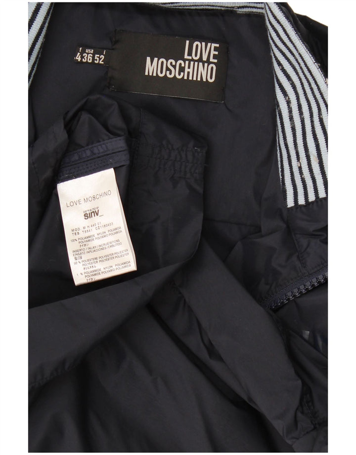 Moschino Mens Tracksuit Top Jacket IT 52 Large Navy Blue Polyamide