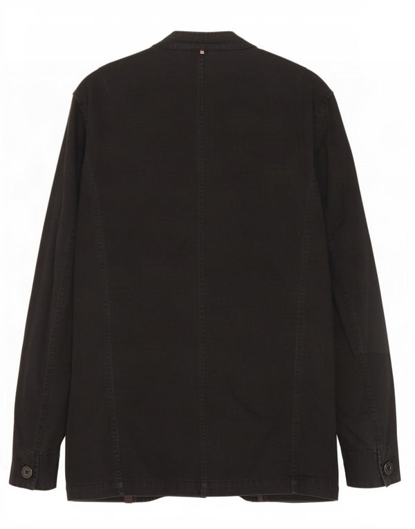 Pretty Green Mens Military Jacket UK 38 Medium Black Cotton