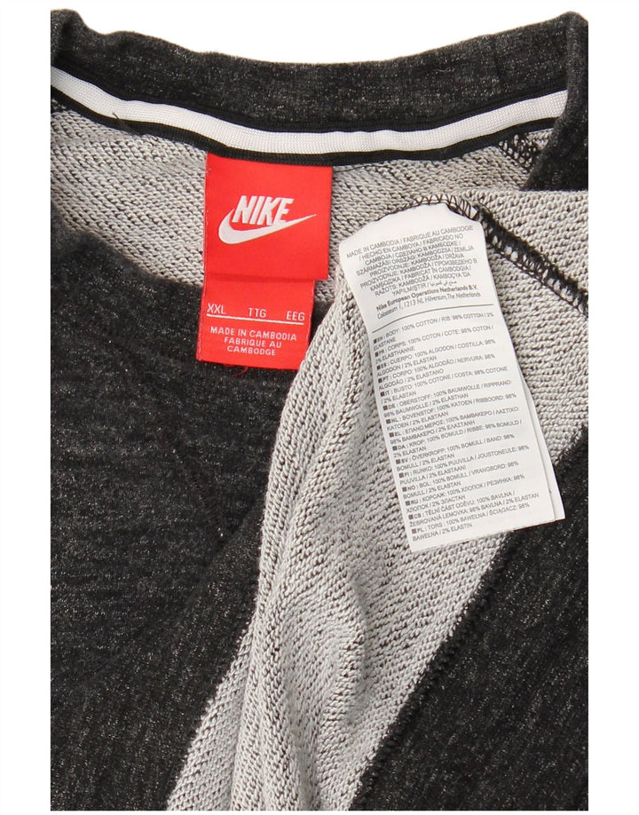 Nike Herren Sweatshirt Pullover 2XL Grau gefleckte Baumwolle