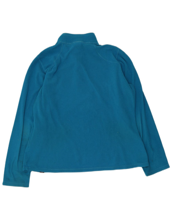 The North Face Womens Zip Neck Fleece Jumper UK 16 Large Blue Polyester