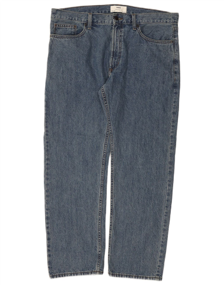Marks & Spencer Mens Straight Jeans W38 L29 Blue Cotton