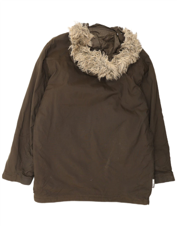 Mountain Warehouse Herren-Parka mit Kapuze, UK 38, mittelbraunes Nylon