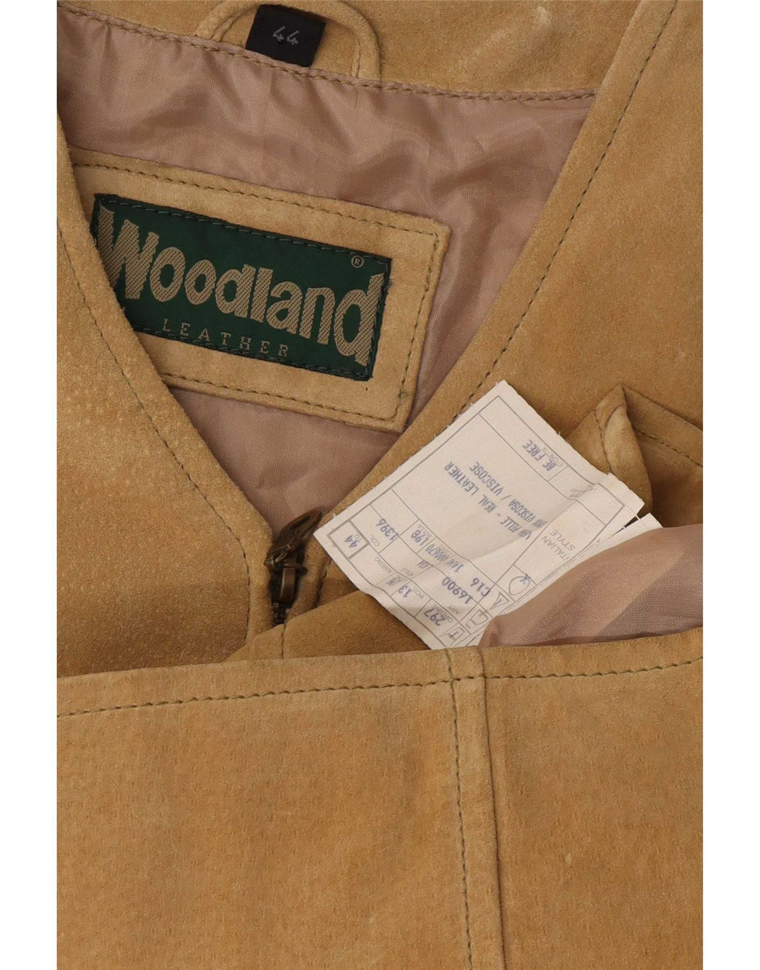 Woodland Womens Suede Gilet IT 44 Medium Beige Leather
