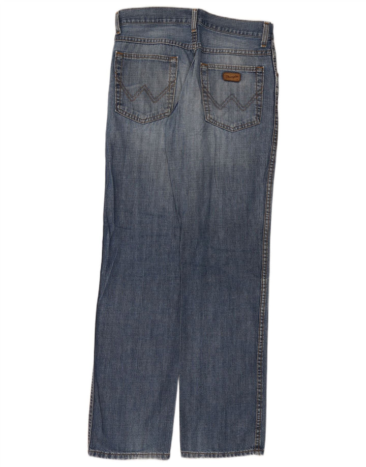 Wrangler Mens Regular Fit Straight Jeans W32 L32 Blue Cotton