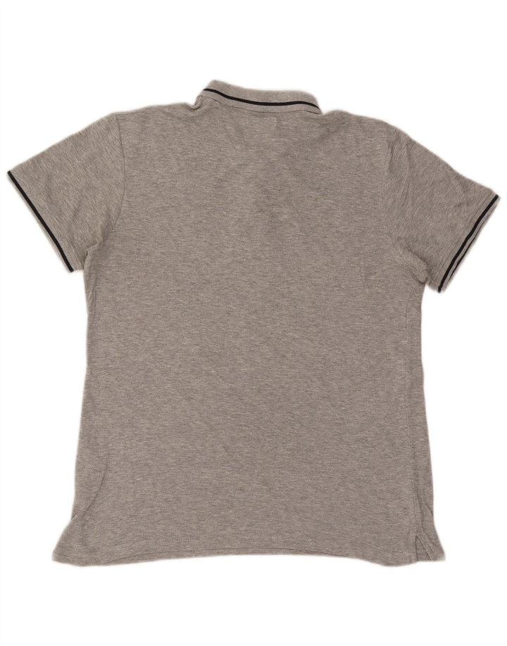 Jack & Jones Mens Polo Shirt Medium Grey Flecked Cotton