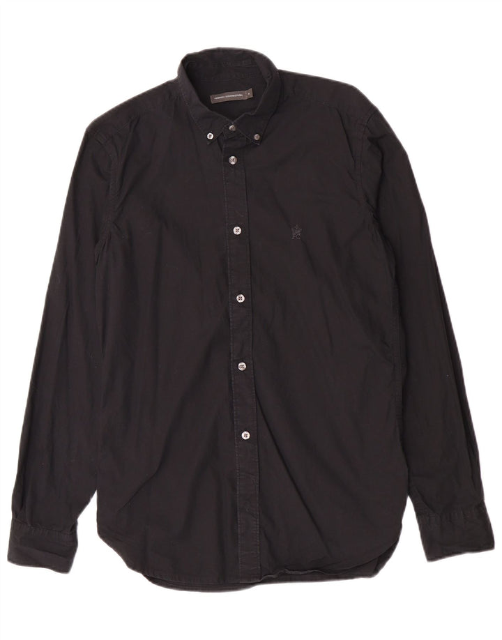 French Connection Mens Shirt Small Black Cotton