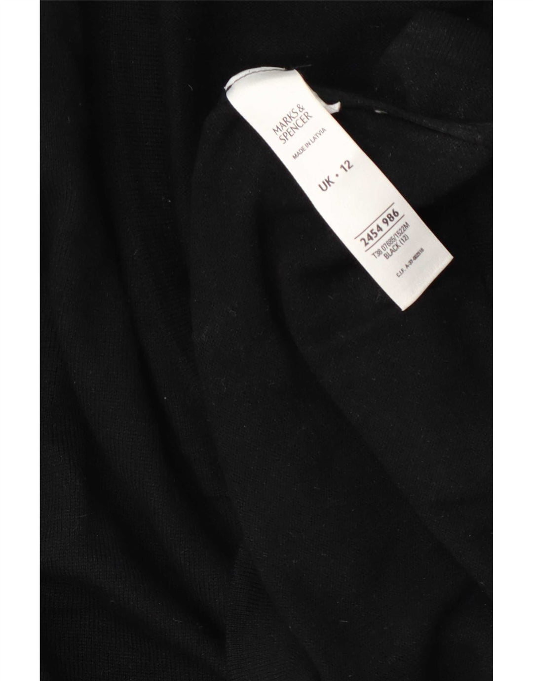 Marks & Spencer Womens Regular Fit Cardigan Sweater UK 12 Medium Black Wool