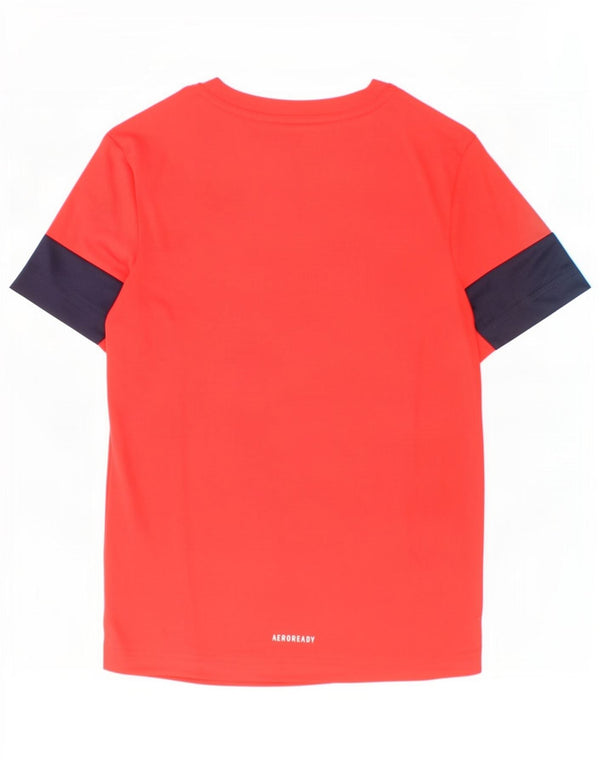 Maglietta Adidas Aeroready da ragazzo, 7-8 anni, in poliestere color block rosso