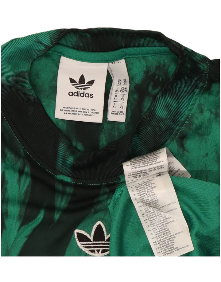 Adidas Mens T-Shirt Top XS Green Tie Dye Polyester