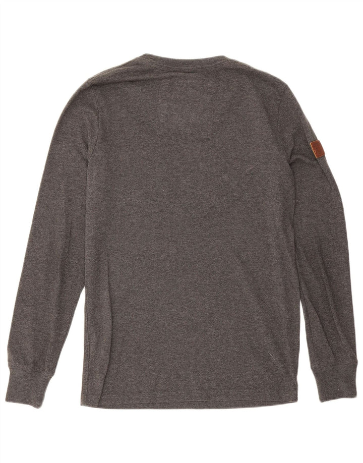 Superdry Mens Top Long Sleeve Small Grey Cotton