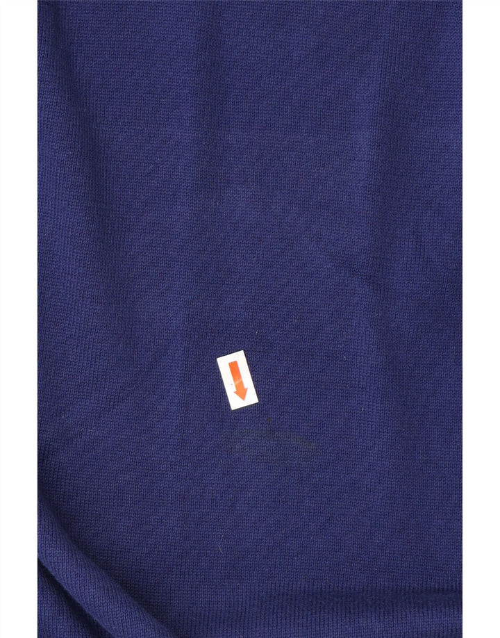 REISS Mens V-Neck Jumper Sweater Large Blue Cotton