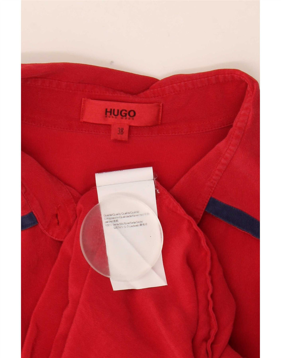 Camisa feminina Hugo Boss EU 38 seda vermelha média