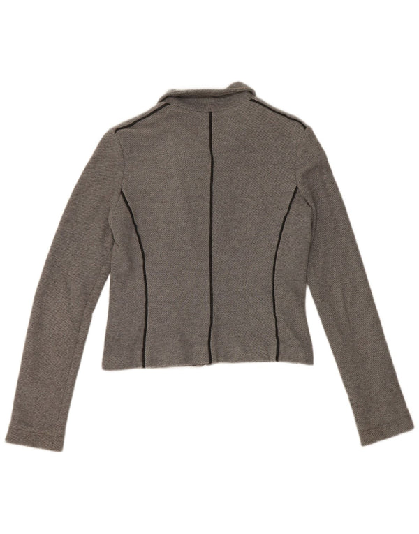 Pinko Chaqueta Bomber Corta para Mujer UK 12 Algodón Gris Medio