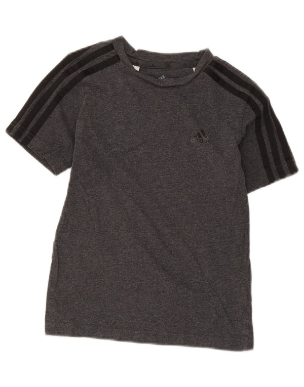 Adidas T-Shirt für Jungen, 7–8 Jahre, grau gefleckte Baumwolle