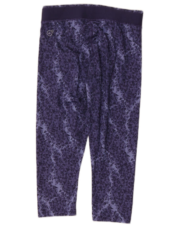 Puma Damen Capri-Leggings UK 10 Small Marineblaues geometrisches Polyester