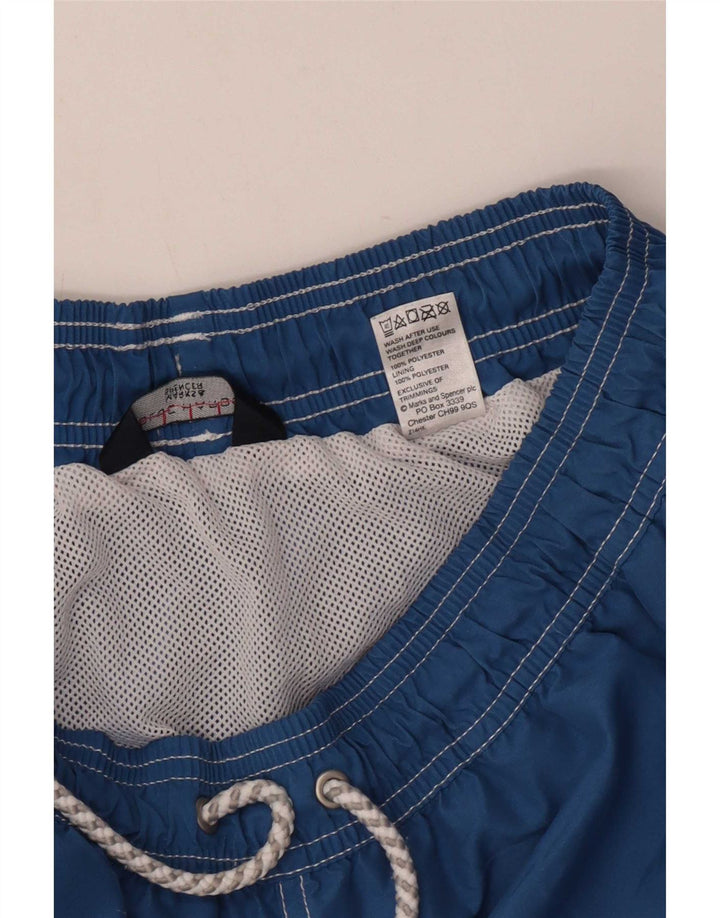Marks & Spencer Mens Swimming Shorts Medium Blue Polyester