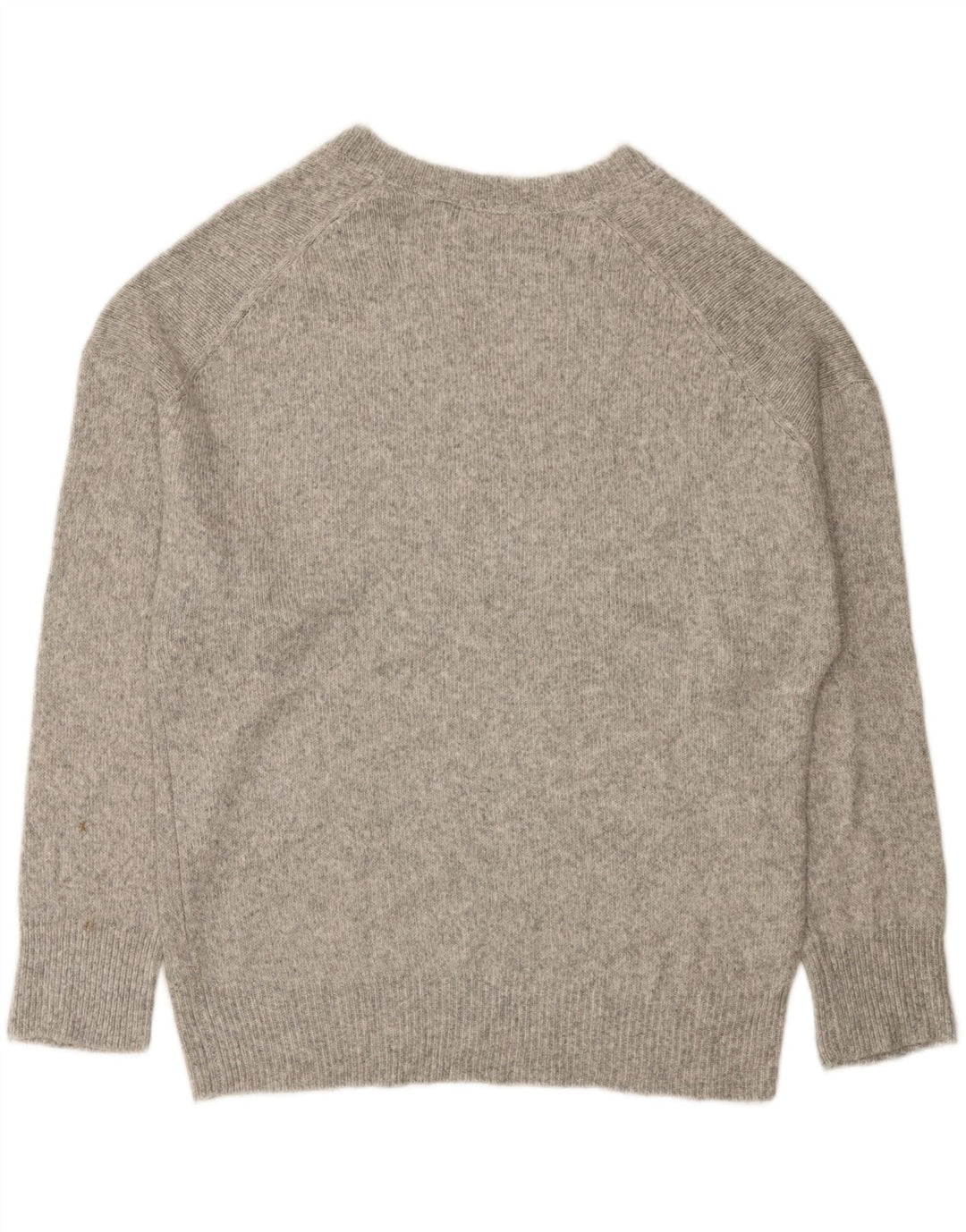 Zara Womens Oversized V-Neck Jumper Sweater UK 10 Small Grey Flecked