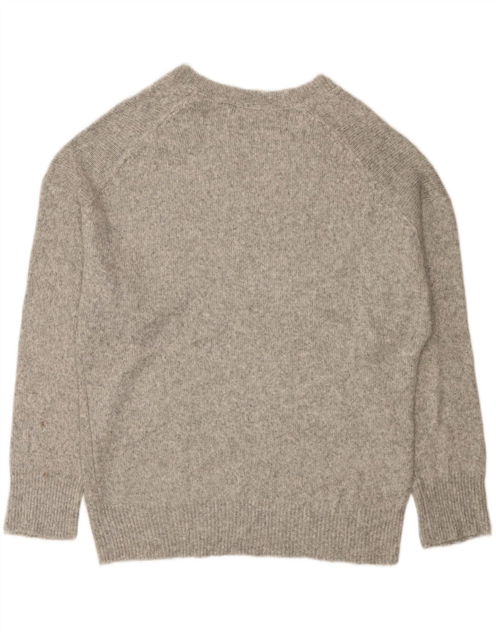 Zara Womens Oversized V-Neck Jumper Sweater UK 10 Small Grey Flecked