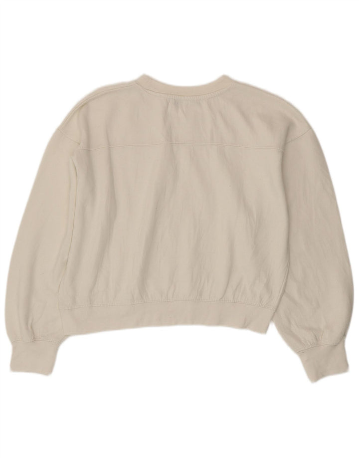 Zara Womens Crop Sweatshirt Jumper UK 14 Medium White
