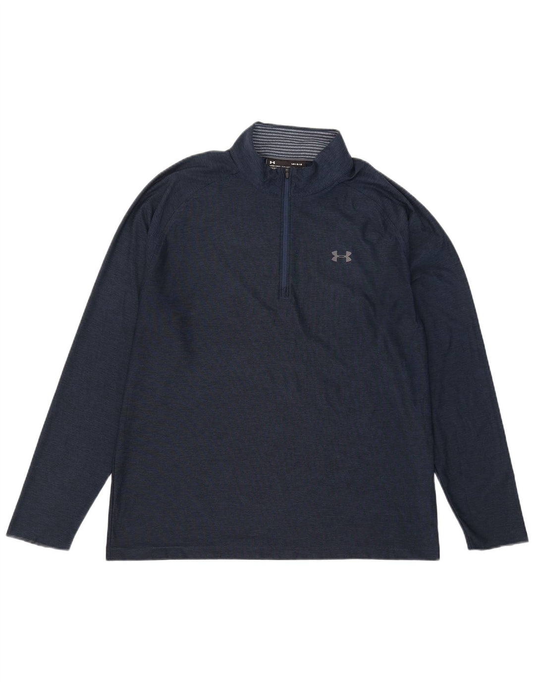 Under Armour Herre Zip Neck Pullover Træningsdragt Top Large Navy Blue Flecked