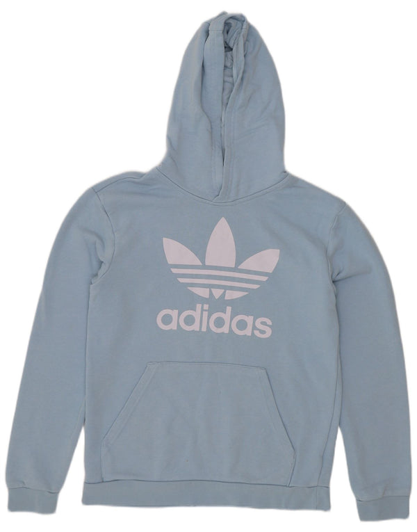 Adidas Boys Graphic Hoodie Jumper 11-12 Years Blue Cotton